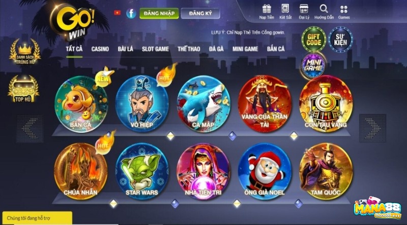 Go.win - Cổng game quốc tế với nhiều trò chơi cực hot