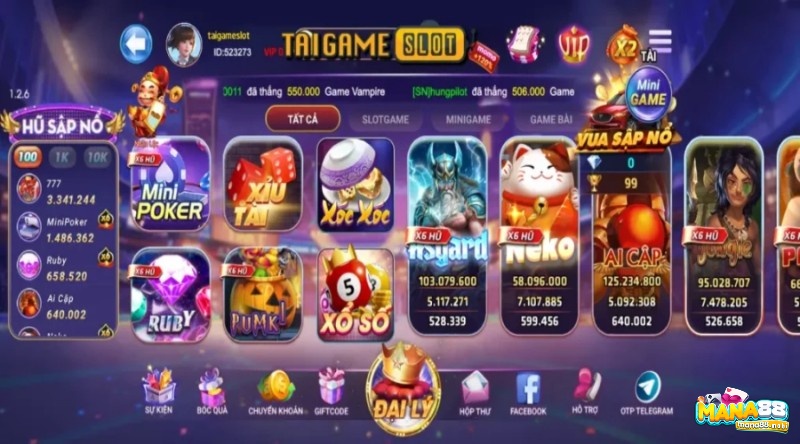 Sập Nổ apk sở hữu nhiều game đình đám hiện nay