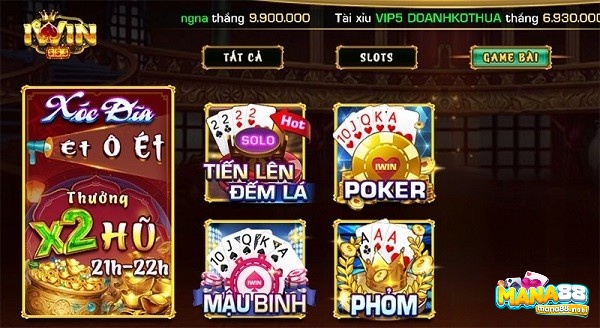 Tham gia tiến lên đếm lá thắng lớn tại IWIN