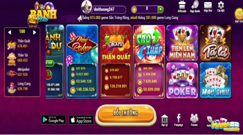 Nohuu Banhclub sở hữu kho game khủng vực hấp dẫn