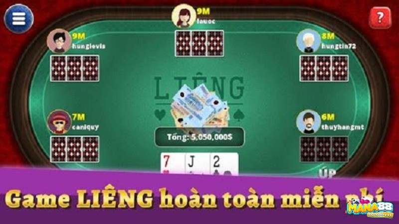 Bàn đánh bài liêng ăn tiền trực tuyến