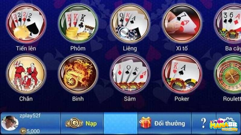 Một số game đổi thưởng tại Iwin 