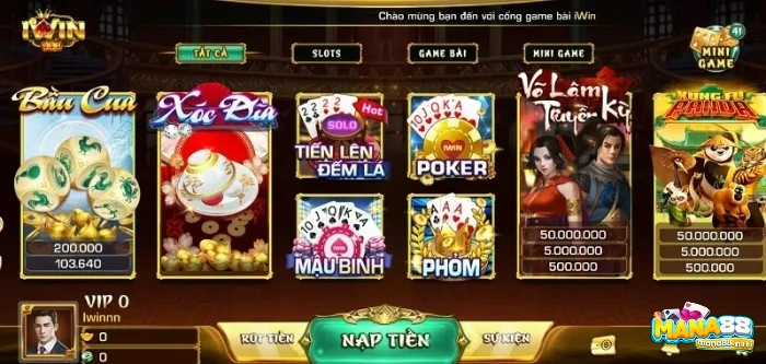 iwin có nhiều tựa game hấp dẫn