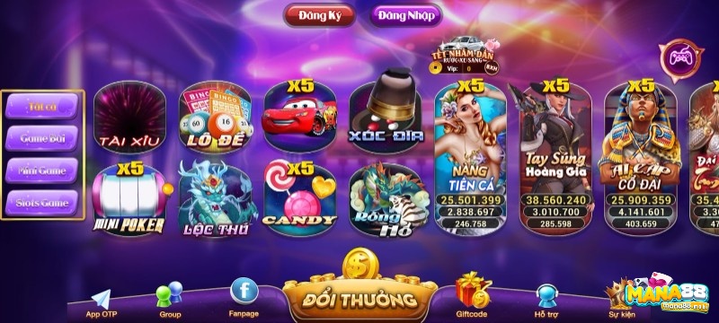 Cổng game có rất nhiều các trò chơi đang chờ đợi anh em tới chinh phục