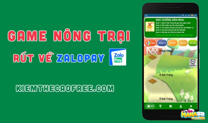 Chơi game nông trại kiếm tiền rút về ví zalopay