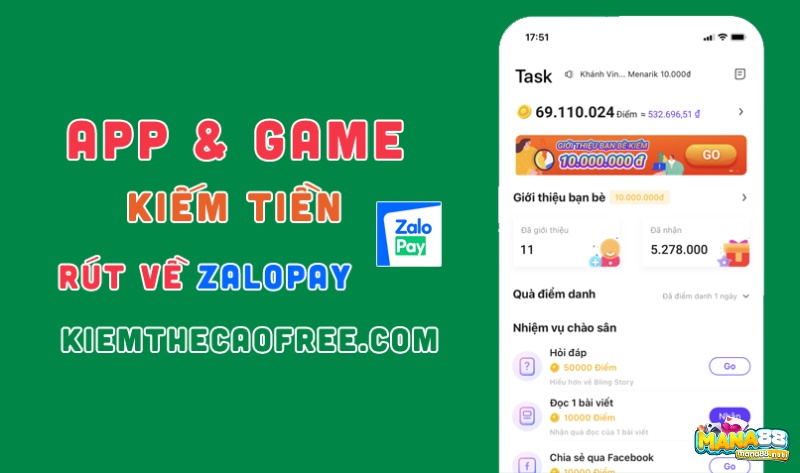 App kiếm tiền rút về zalo pay là gì?