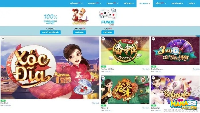 Fun88 cùng hệ thống game chuyên nghiệp