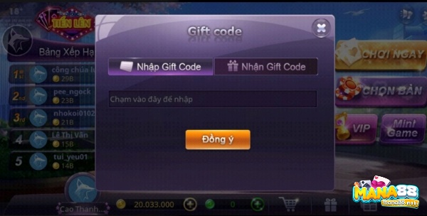 Giftcode tiến lên Miền Nam Zingplay