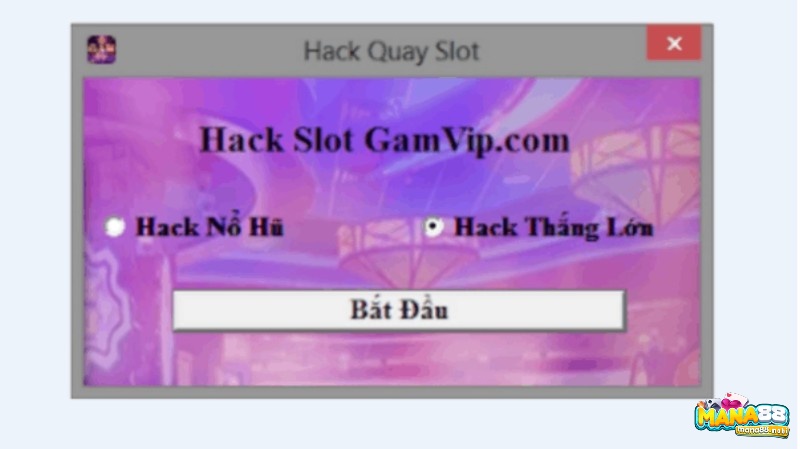 Giao diện của một tool hack quay slot