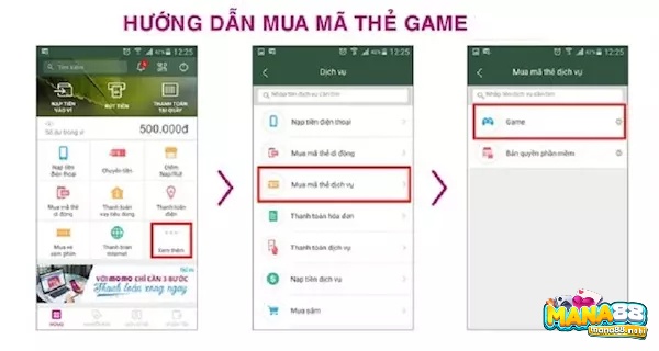 Các bước cơ bản để mua được thẻ game trên ví 