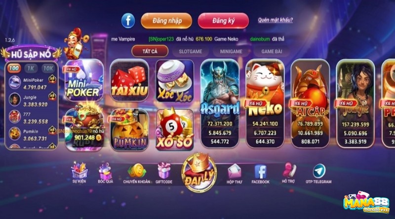 Game cược có sẵn tại Sập nổ win