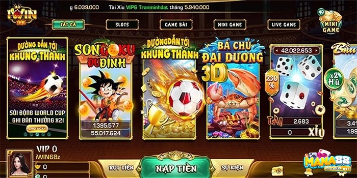 Giao diện độc đáo của cổng game Iwin