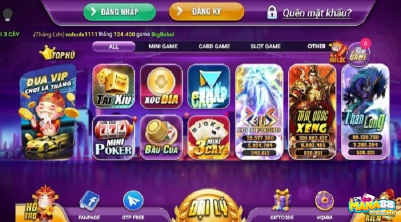 Hệ thống trò chơi đa dạng tại Vin 68 Club apk