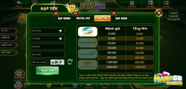 Hướng dẫn nạp rút tại nhà cái Win688.club