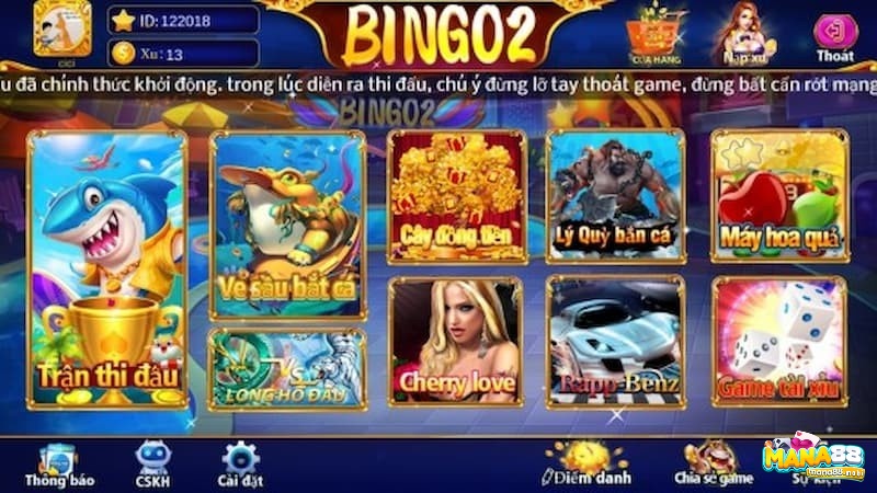 Trò chơi tại bắn cá bingo2