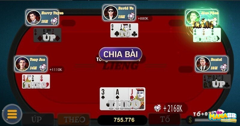 Cách tính điểm bài hạ trong choi game bai lieng