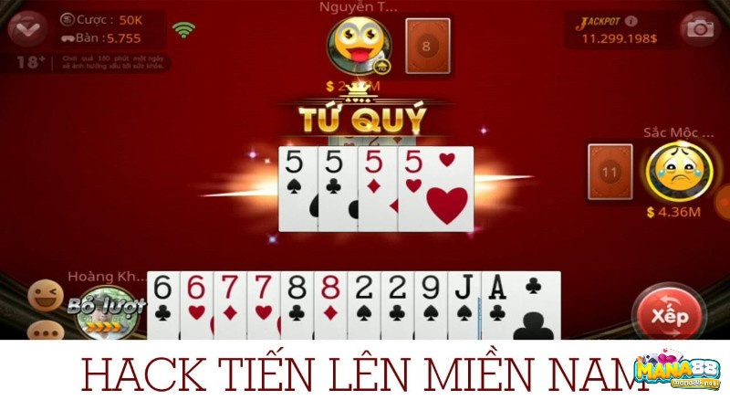 Cách hack tiến lên miền Nam tại zingplay