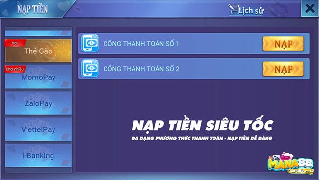 Hướng dẫn anh em cách nap tien iwin