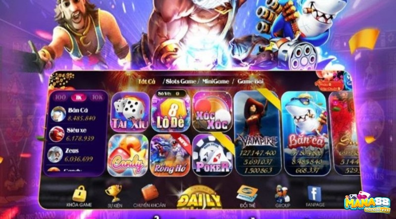 Những game cược hàng đầu tại sân chơi Siêu nổ hũ vip