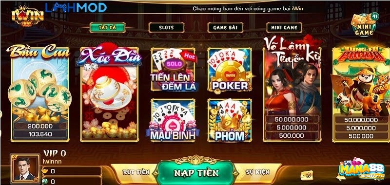 TOP game thu hút người chơi nhiều nhất trên IWIN