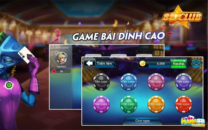 Khám phá kho game của 88 club đổi thưởng