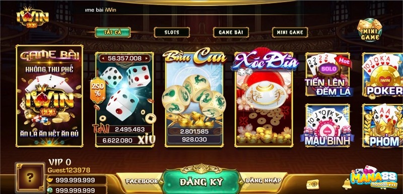 Kho game bài đổi thưởng iwin vô cùng đa dạng