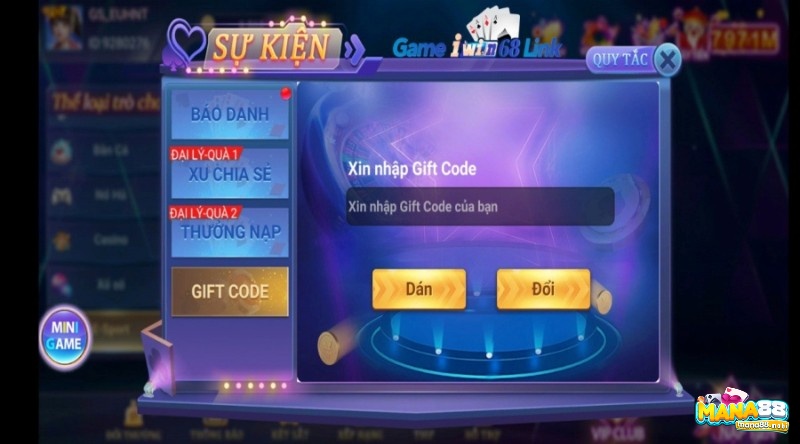 Game bài WIN có nhiều sự kiện gifcode cho cược thủ