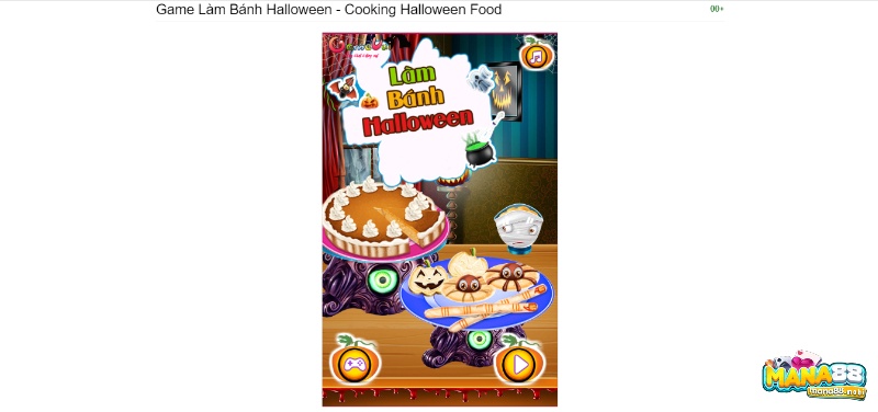 Game lam banh Halloween