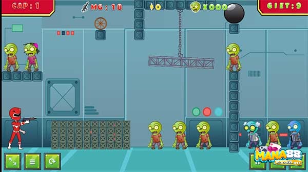 Game siêu nhân gao đỏ phiêu lưu chống lại lũ zombie