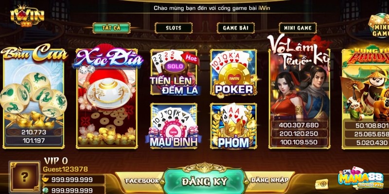 Kho game đa dạng tại IWIN