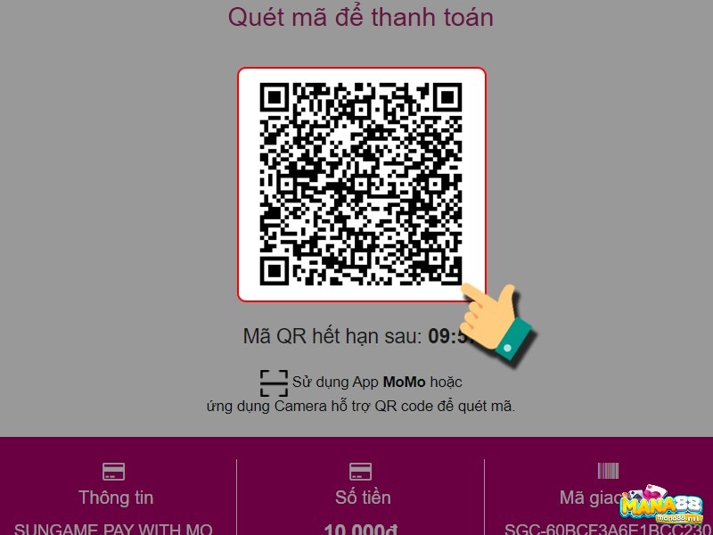 Mở Momo lên để quét mã QR