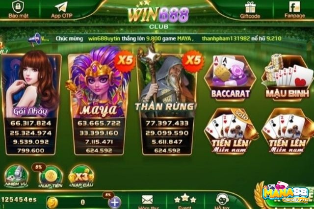 Kho game đa dạng của Win688 Club