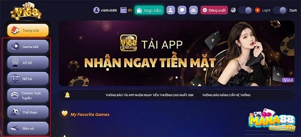 Nhận code từ Vi68 đổi tiền mặt dễ dàng