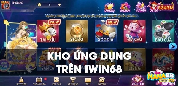 Nhà cái Iwin online- Ứng dụng với lượng game khủng