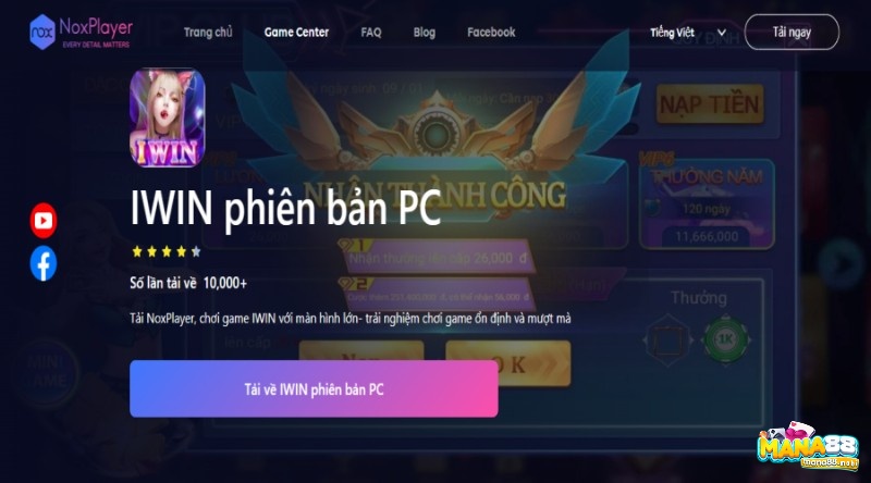 Truy cập trang web cược Iwin68 tiến hành chọn tải file game có đuôi APK để tai iwin ve laptop