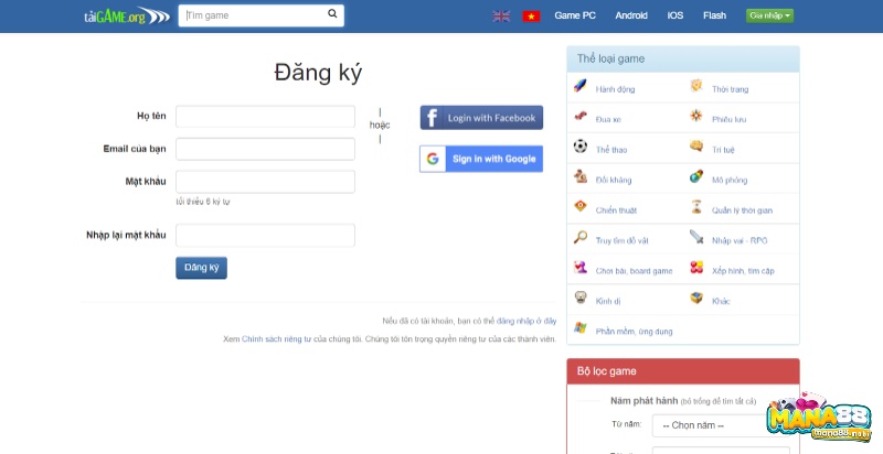 Cách đăng ký tại Taigame.org