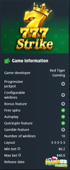 Thông tin cơ bản của 777 Strike