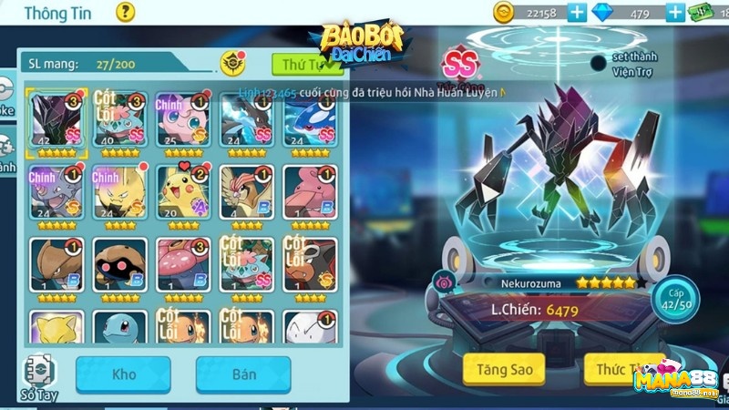 Bảo bối game là các Pokémon đa dạng