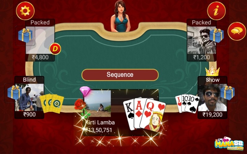  Thành phần tham gia chơi bài Teen Patti gồm có 1 nhà cái cùng 2 đến 3 bài thủ