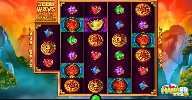 Slot lấy bối cảnh đặc trưng của Trung Quốc với những ngọn đồi, thác nước