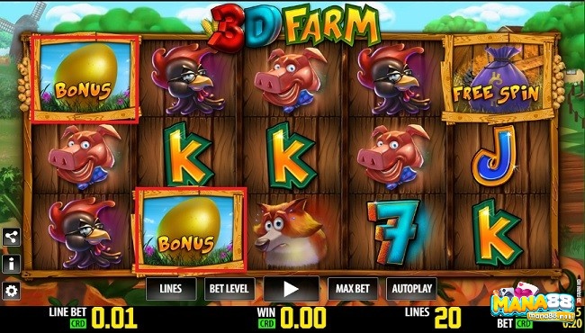 Kích hoạt Bonus game khi xuất hiện 3 quả trứng vàng trên guồng quay