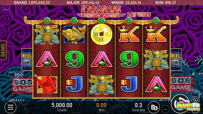 5 Dragons slot lấy chủ đề thần thoại Trung Quốc