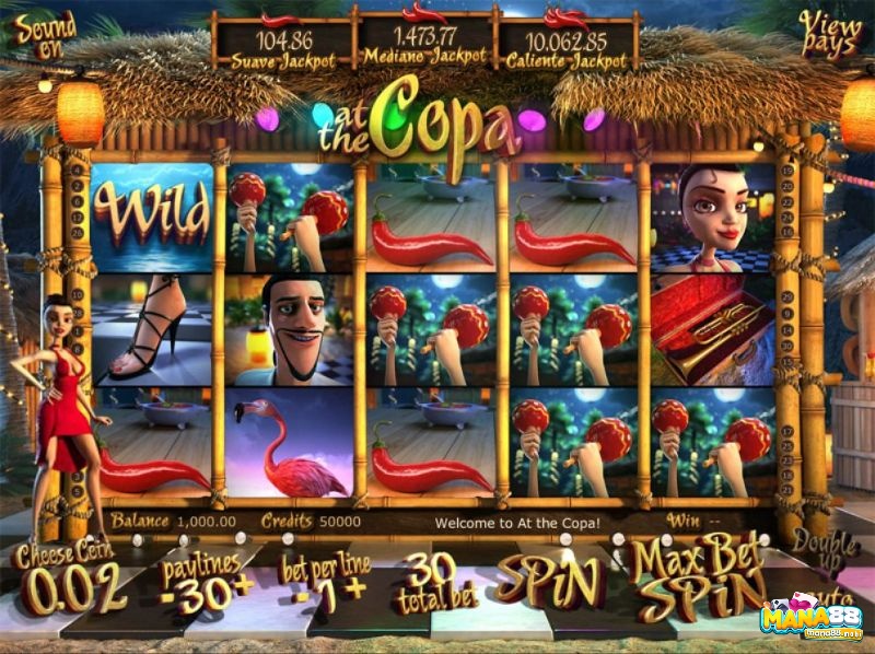 Chủ đề latin sôi động trong At the Copa slot