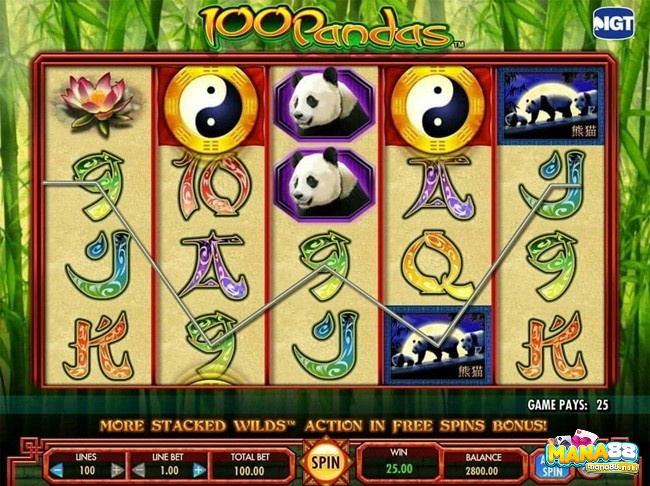 Điều chỉnh số dòng thắng và mức cược dòng bằng nút + hoặc - tại Lines, Line Bet