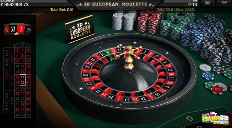 3D European Roulette là một biến thể của trò roulette truyền thống