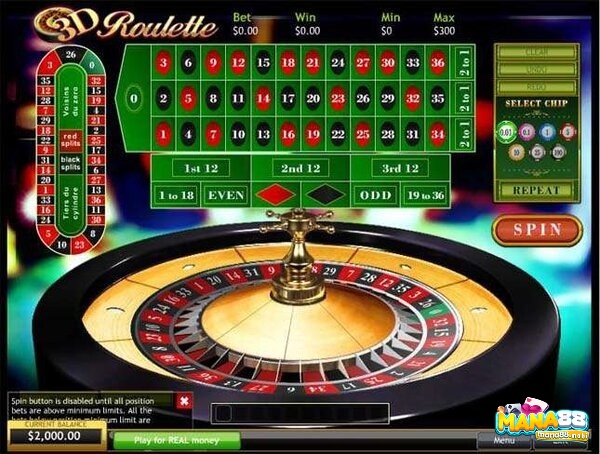 3D Roulette được thiết kế với đồ họa 3D chân thực