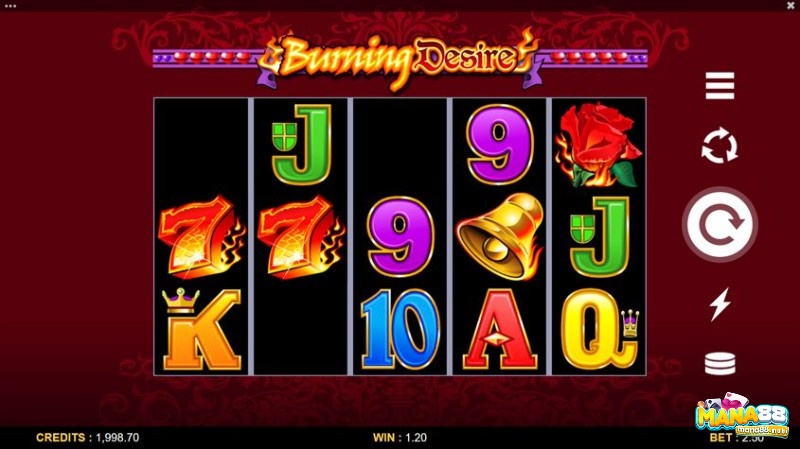 BurningDesire là trò chơi slot trực tuyến có 5 cuộn