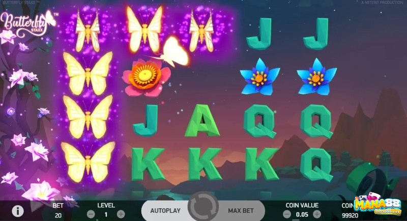 Butterfly Stax là trò chơi slot 5 cuộn 40 hàng thanh toán