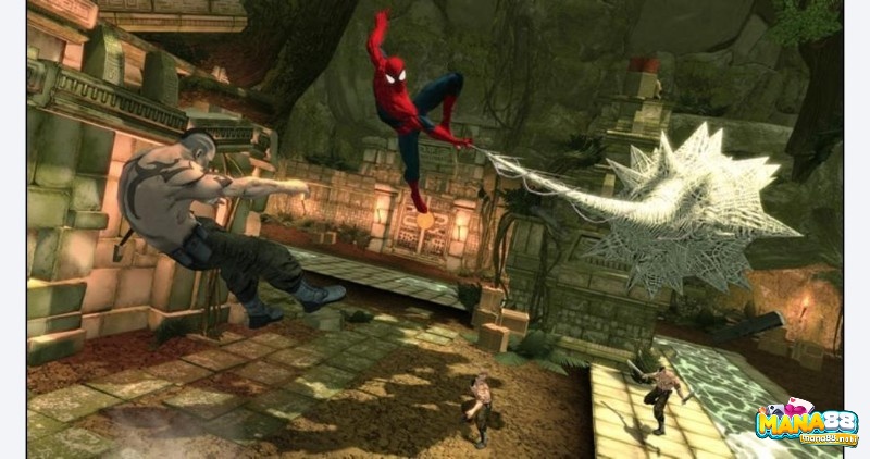 Game Spider-Man: Shattered Dimensions cho phép người chơi sử dụng các sợi tơ để chiến đấu