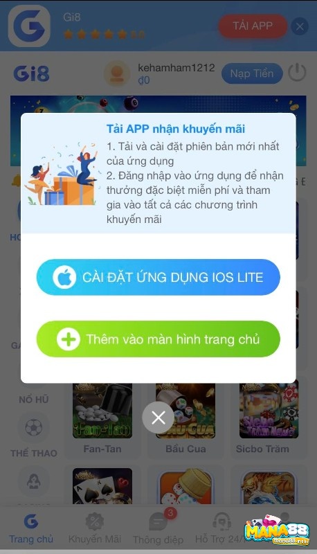 Tải app Gi8 cho di động rất đơn giản